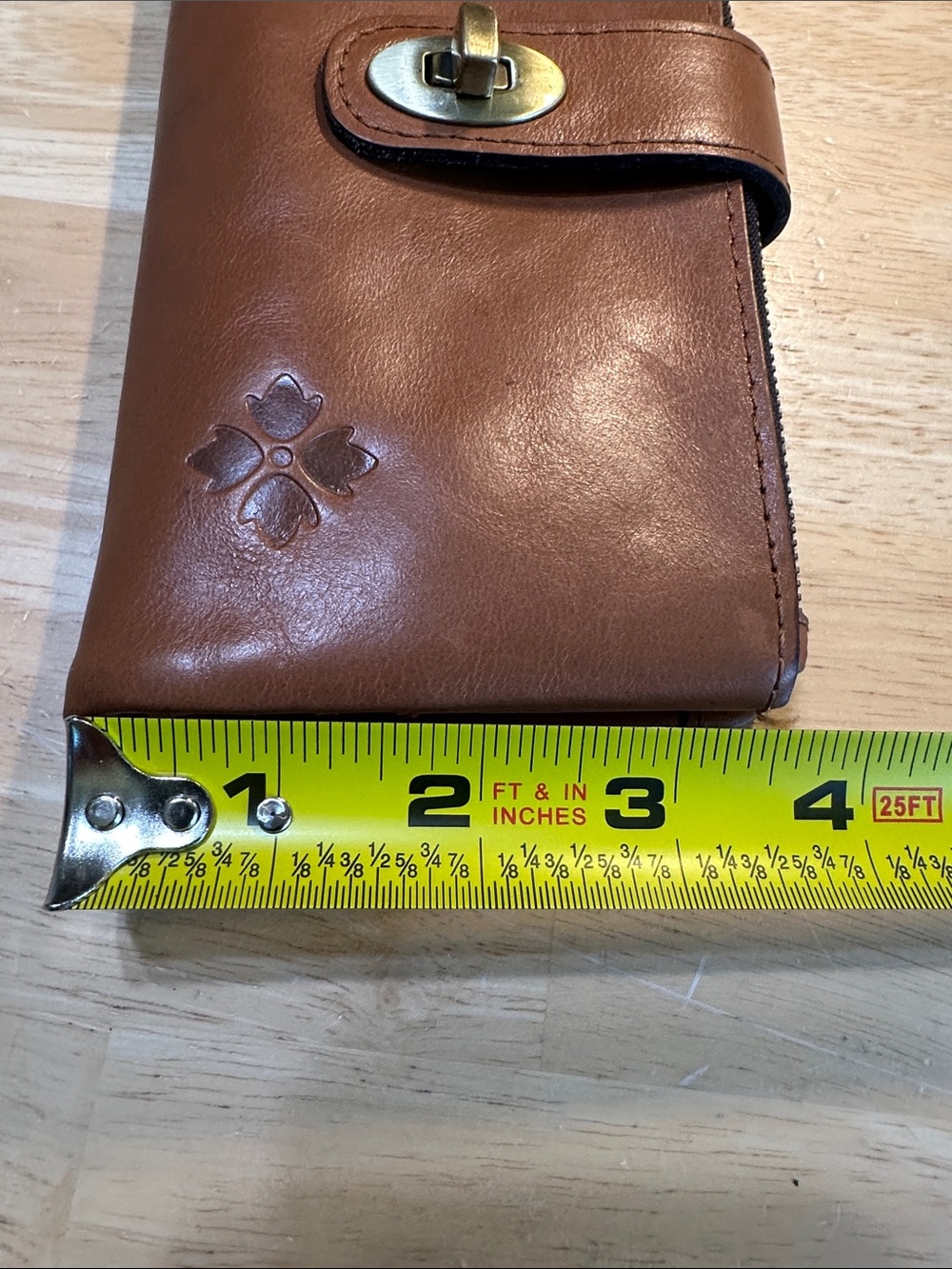 Patricia Nash Cognac Brown Leather Wristlet Wallet with Brass Accent - Picture 12 of 16